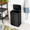 thumbnail image 1 of Honey Can Do 13.2 Gallon Trash Can, Touchless Kitchen Trash Can, Black Stainless Steel, 1 of 9