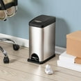 thumbnail image 1 of Honey-Can-Do 2.1 Gallon Stainless Steel Rectangular Indoor Step Trash Can, Silver/Black, 1 of 7