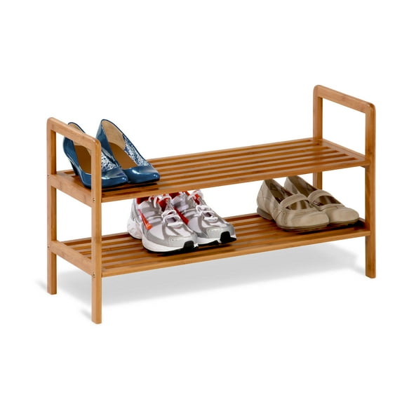 Honey Can Do 2-Tier Bamboo Shoe Rack, Natural