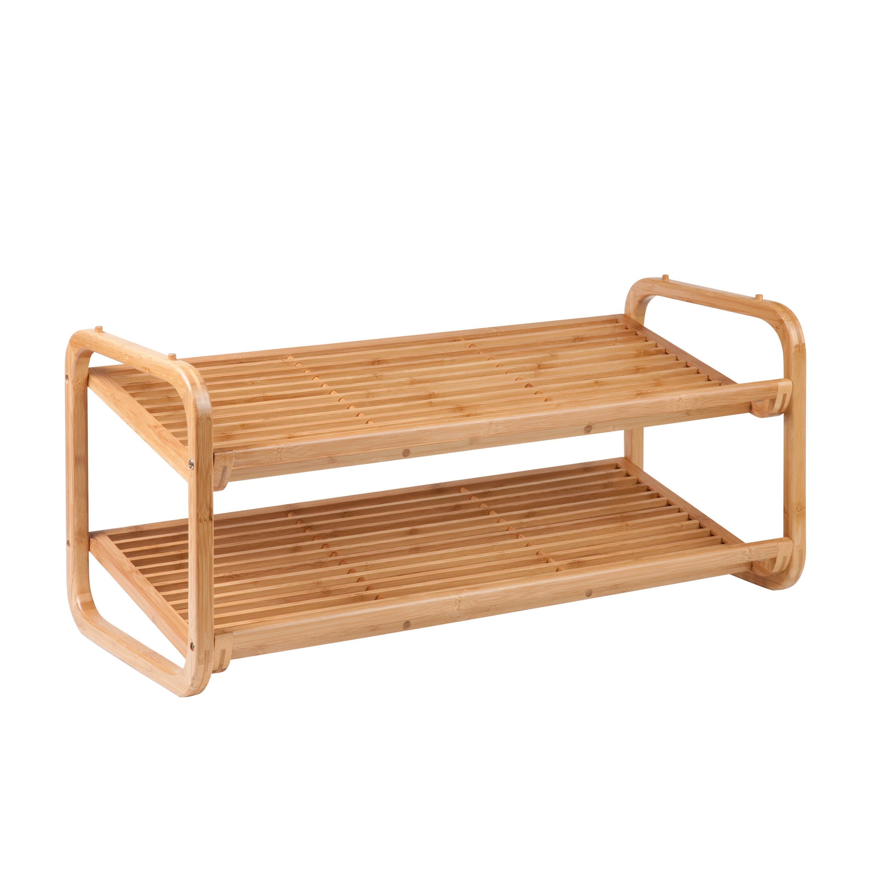 Honey Can Do 2 Tier Bamboo Shoe Rack, Natural