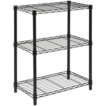 Honey Can Do 3-Shelf Steel Storage Shelving Unit, Black