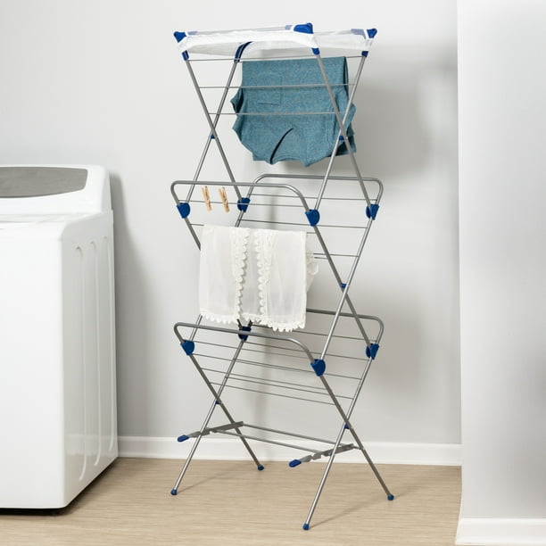 HoneyCanDo 3Tier Folding Accordion Steel Clothes Drying Rack with