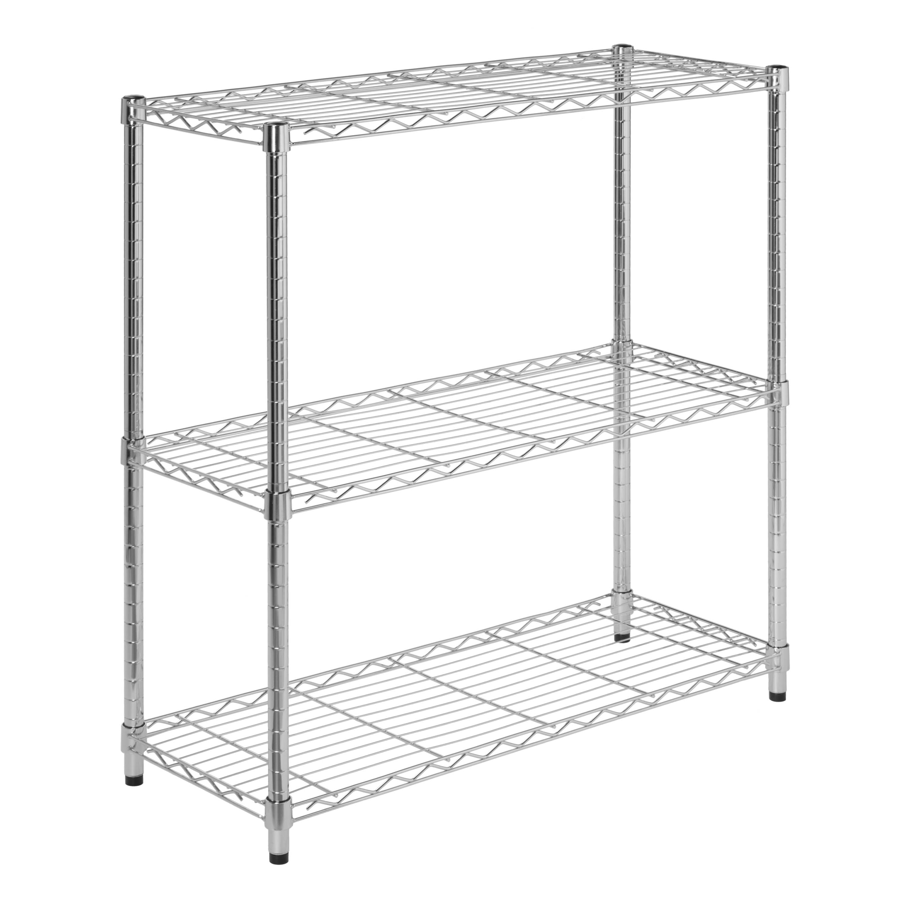 3-Tier Shelves Wood Shelving Unit Large Ladder Triangular Metal Display  Shelving Server Rack, 46 W x 21 D x 66.5 H