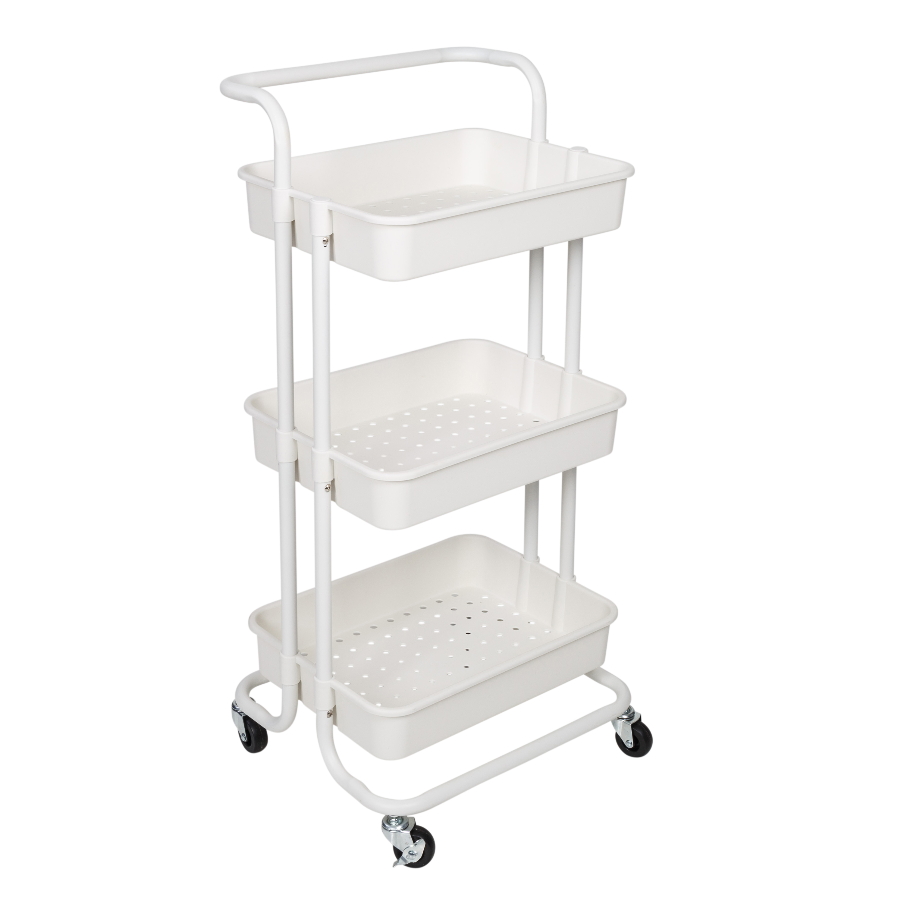 Honey Can Do, 3 Tier Rolling Craft Cart with Handle, White - image 1 of 6