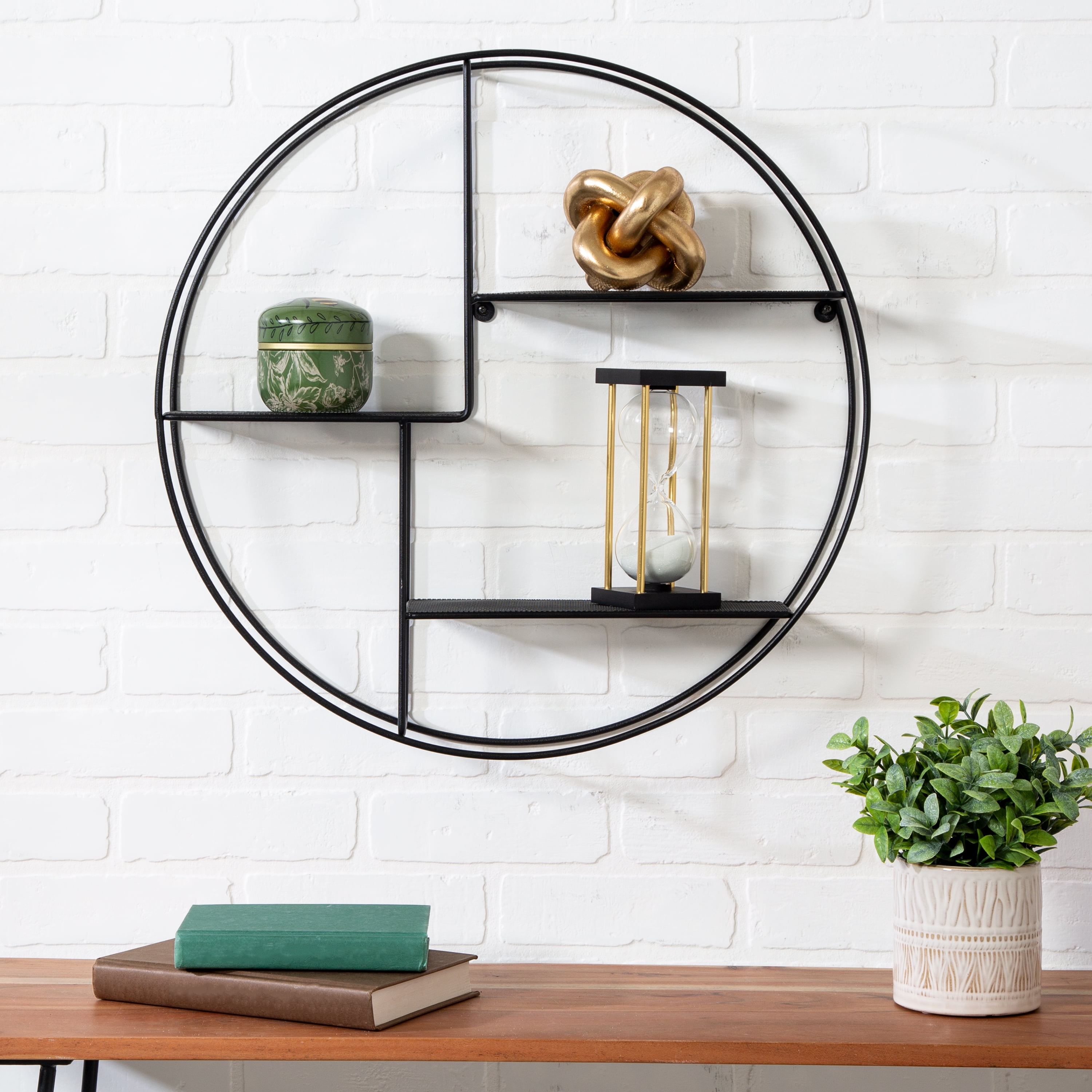 Honey Can Do 3 Tier Steel Circle Wall Shelf
