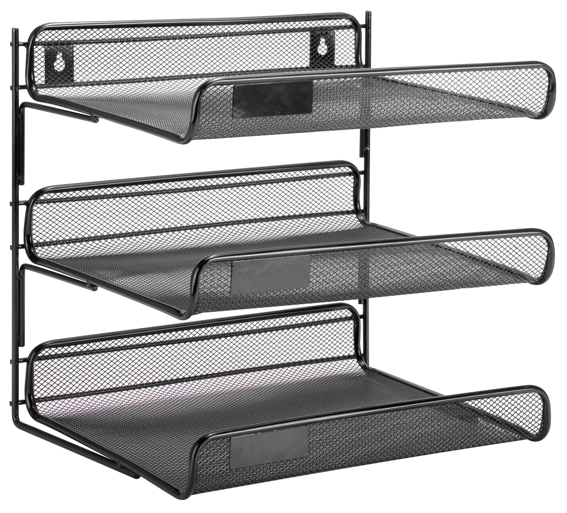 Honey-Can-Do 3-Tier Steel File Organizer for Desktop or Wall Mount, Black
