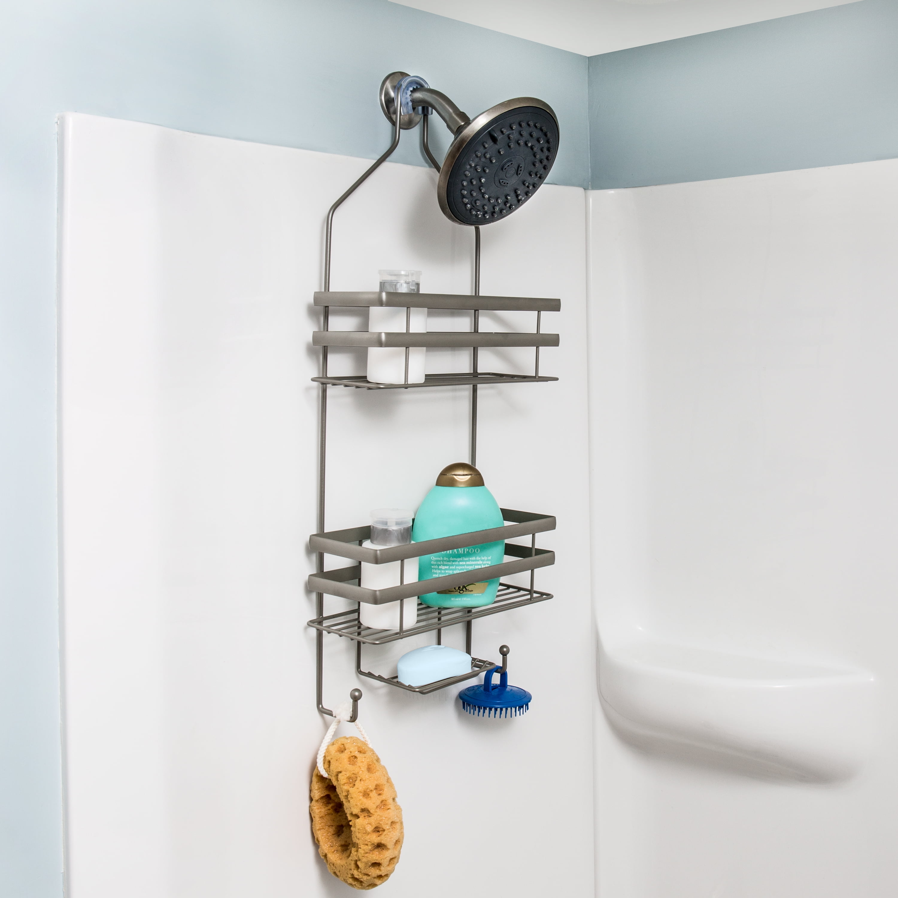 Moforoco Over The Door Shower Caddy, Hanging Shower Organizer Storage,  4-Tier Black Shower Head Rack Shelves for Inside Shower, Home Decor  Bathroom