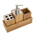 thumbnail image 1 of Honey-Can-Do 4 Piece Bamboo Bath Accessory Set, Natural Bamboo/Chrome, 1 of 5
