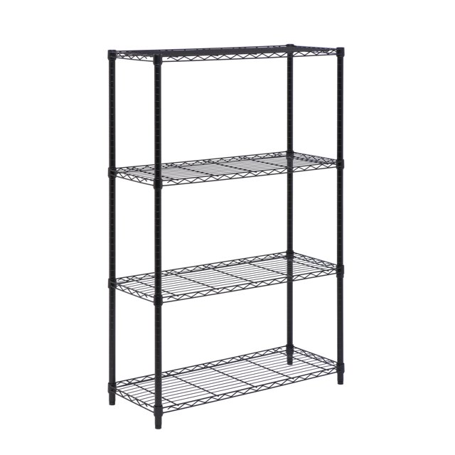 HoneyCanDo 4Shelf Steel Adjustable Storage Shelves, Black, Holds up