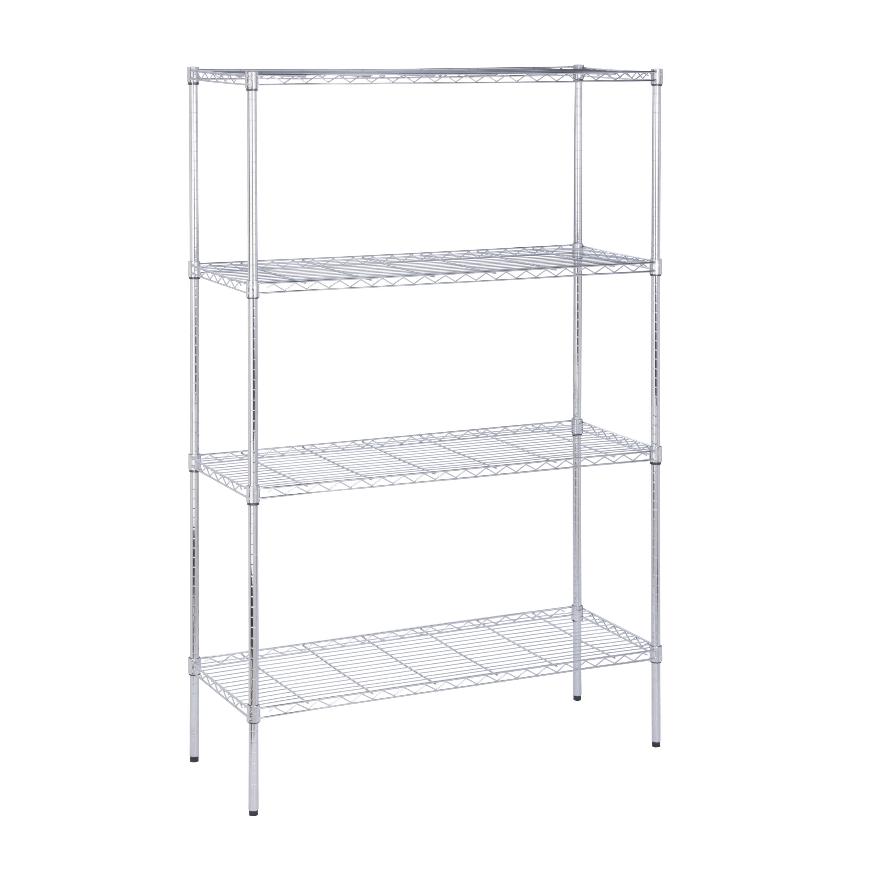 HoneyCanDo 4Tier Adjustable Chrome Shelving Unit with 350lb Per