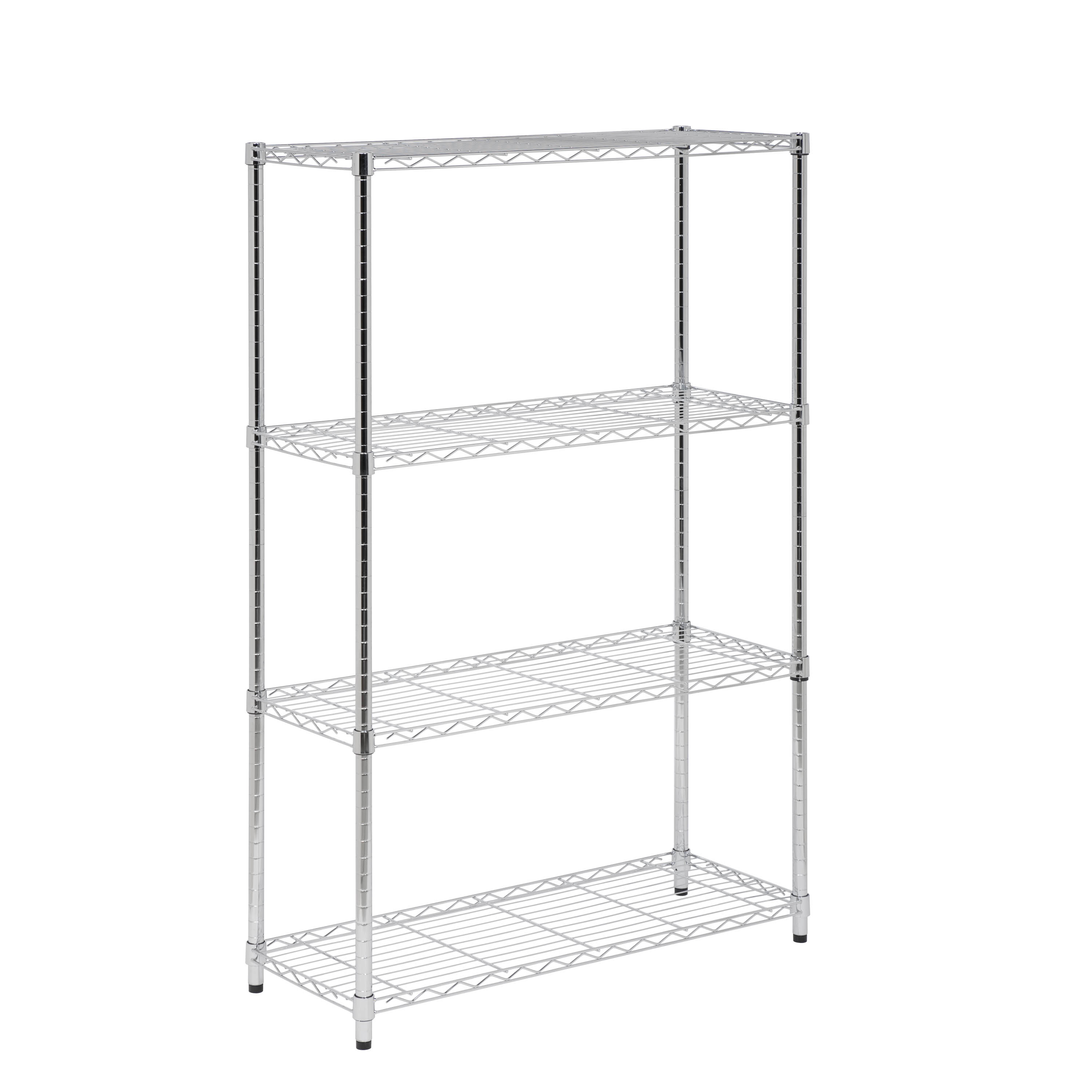 Honey Can Do 4-Tier Heavy-Duty Adjustable Shelving Unit With 250-Lb Weight Capacity, Chrome, Basement/Garage - image 1 of 5