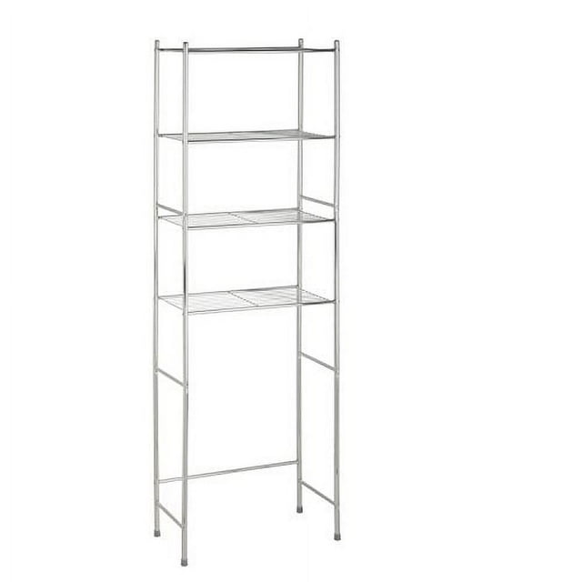 HoneyCanDo 4Tier OverTheToilet Chrome Shelving Unit