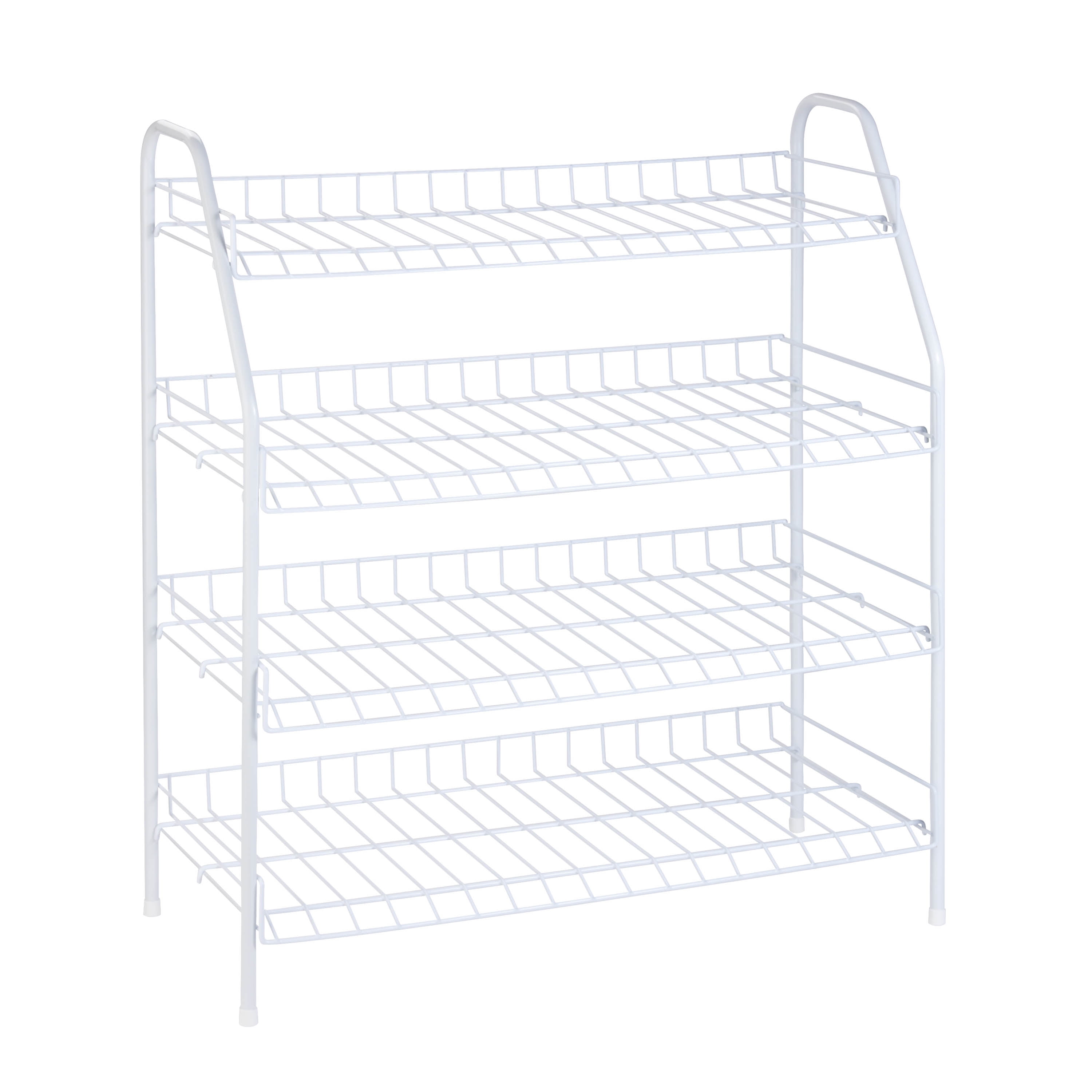 HoneyCanDo 4Tier Shoe Rack, Metal, White