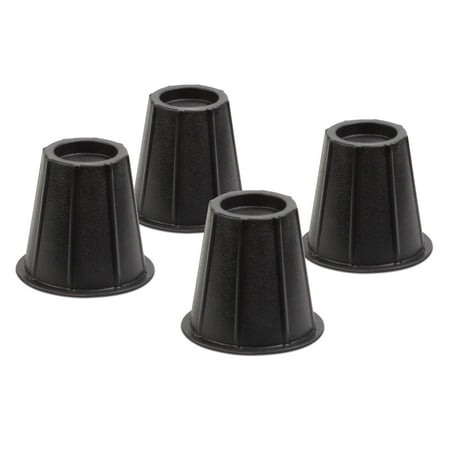 Honey-Can-Do 5" Plastic Black Round Bed Risers, Set of 4
