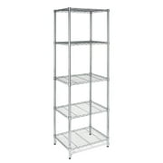Honey-Can-Do 5-Shelf Steel Heavy Duty Adjustable Storage Shelves, Chrome, Holds up to 250 lb per Shelf