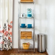 Honey-Can-Do 5-Shelf Steel Heavy Duty Adjustable Storage Shelves, Chrome, Holds up to 250 lb per Shelf