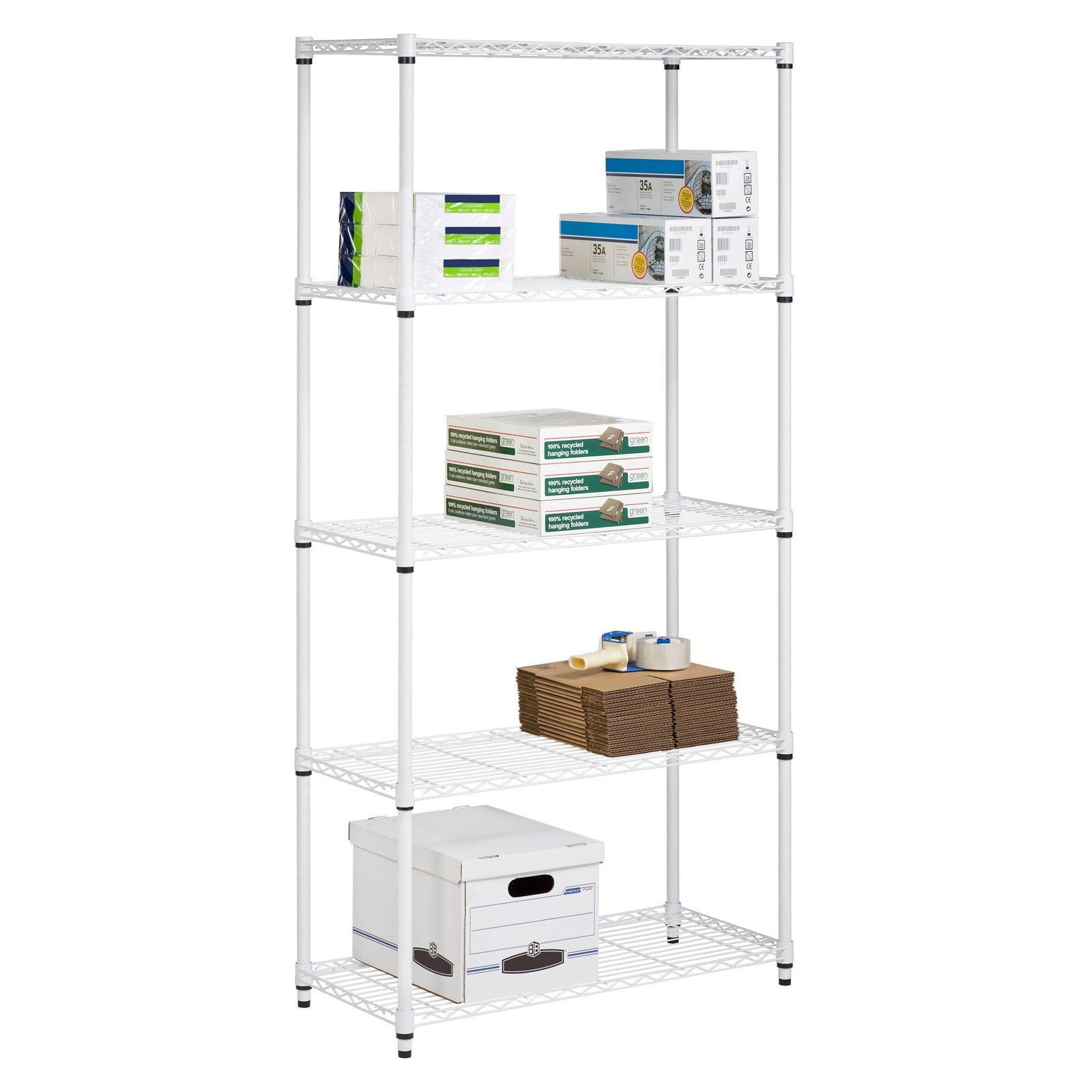 Honey Can Do 5Shelf Steel Storage Shelving Unit, White