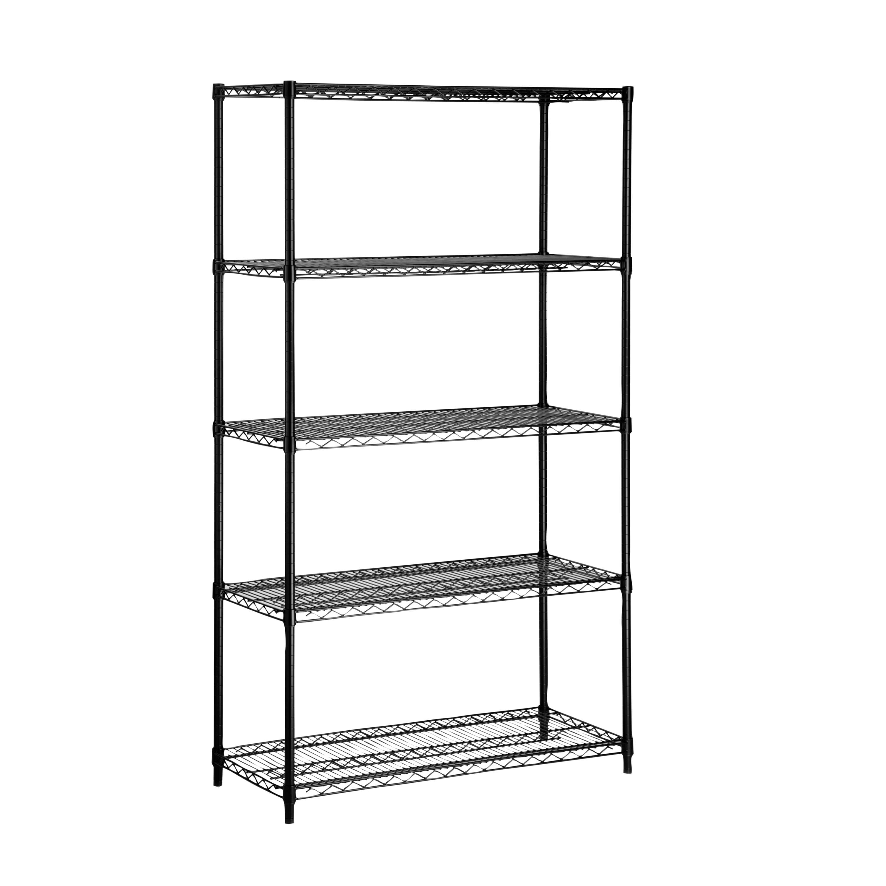 VersaFlex 72"H x 36"W Black Chrome 5-Tier Adjustable Steel Shelving Unit