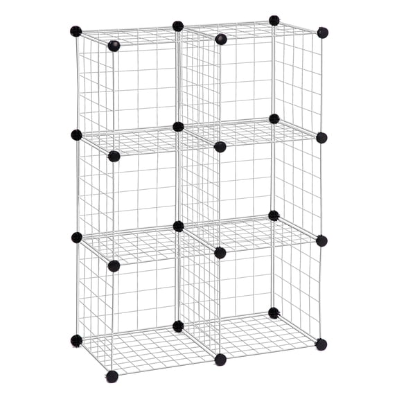 Honey Can Do 6-Pack Modular Mesh Storage Cube, Silver