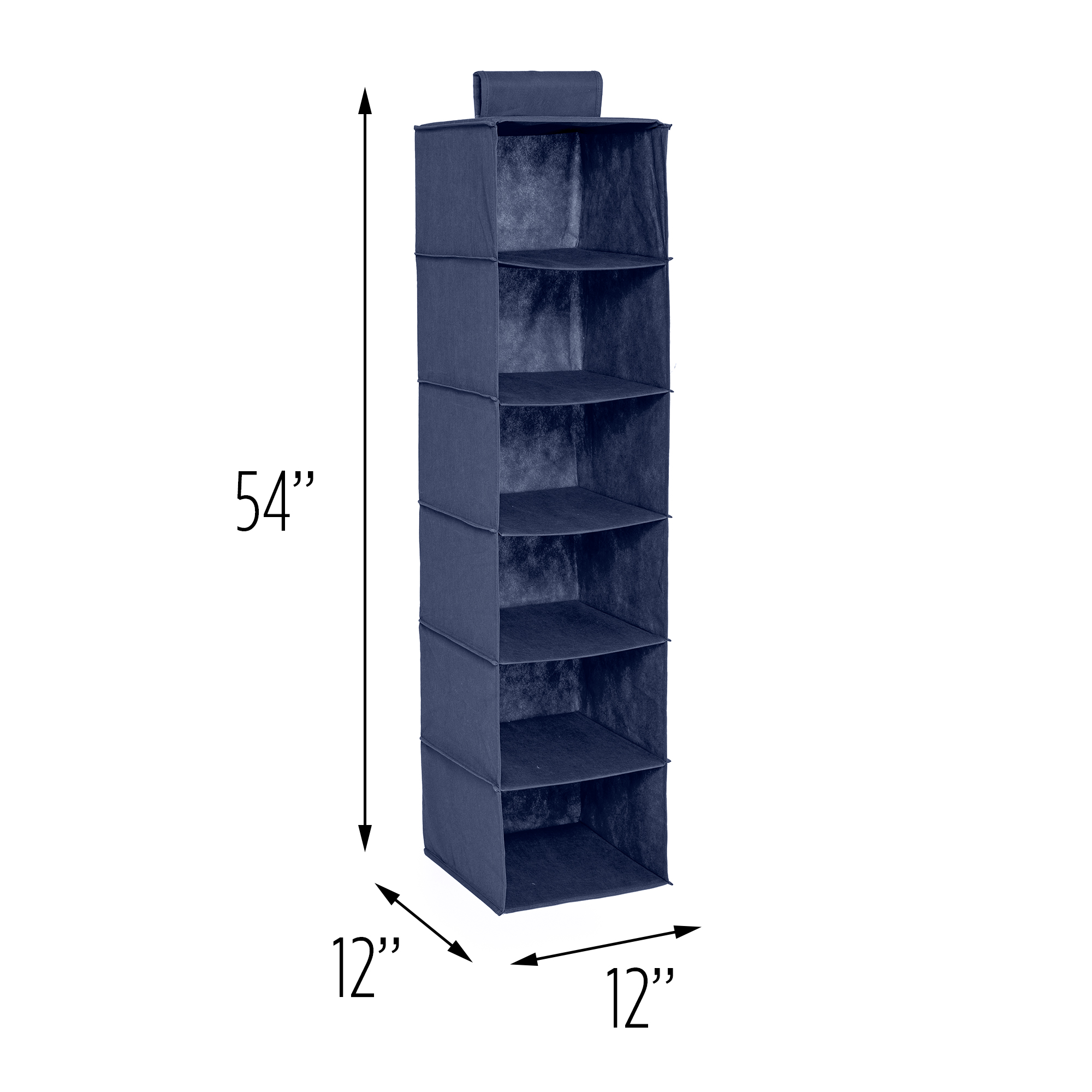 HoneyCanDo 6Shelf Hanging Closet Organizer, Navy