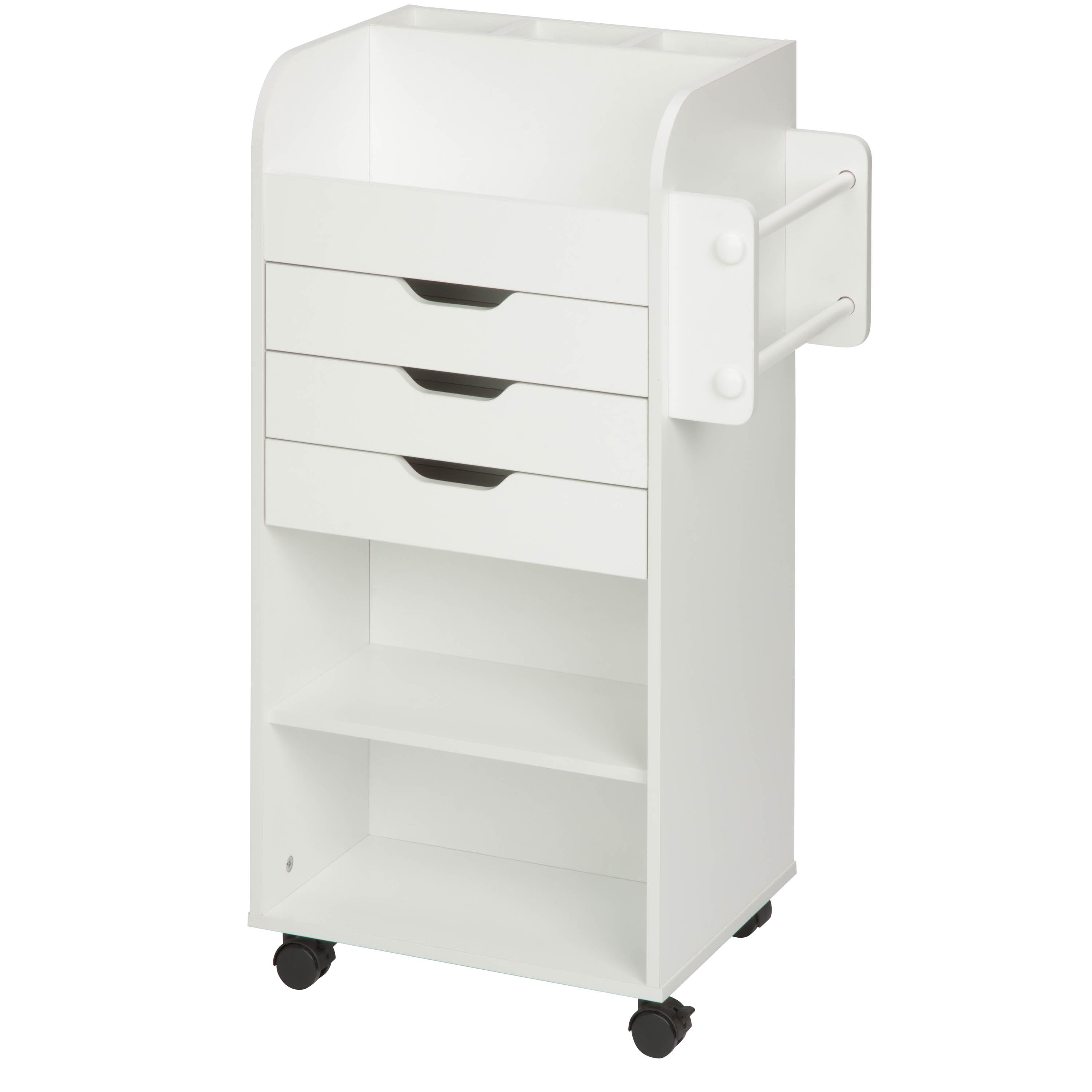 Honey Can Do 6 Tier Wood Rolling Craft Storage Cart White