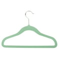 thumbnail image 1 of Honey-Can-Do Velvet Touch Kids' Hangers, 8 1/2"H x 1/4"W x 11 13/16"D, Green, Pack Of 60, 1 of 2