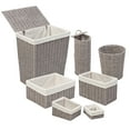 thumbnail image 1 of Honey Can Do 7-Piece Twisted Paper Rope Woven Bathroom Storage Basket Set, Gray, 1 of 10