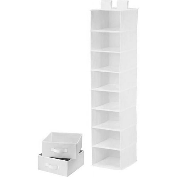 Honey Can Do 8-Shelf Hanging Organizer with 2 Drawers, Multiple Colors