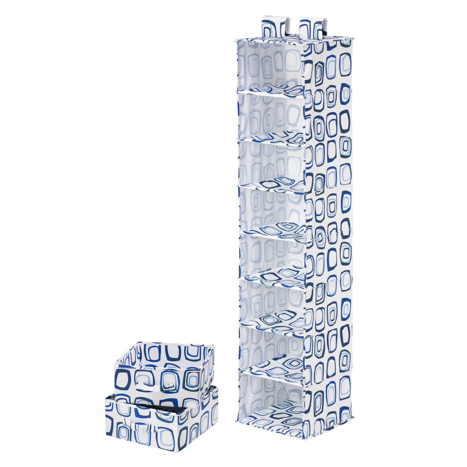 Honey Can Do 8Shelf Hanging Vertical Closet Organizer with 2pk Drawers