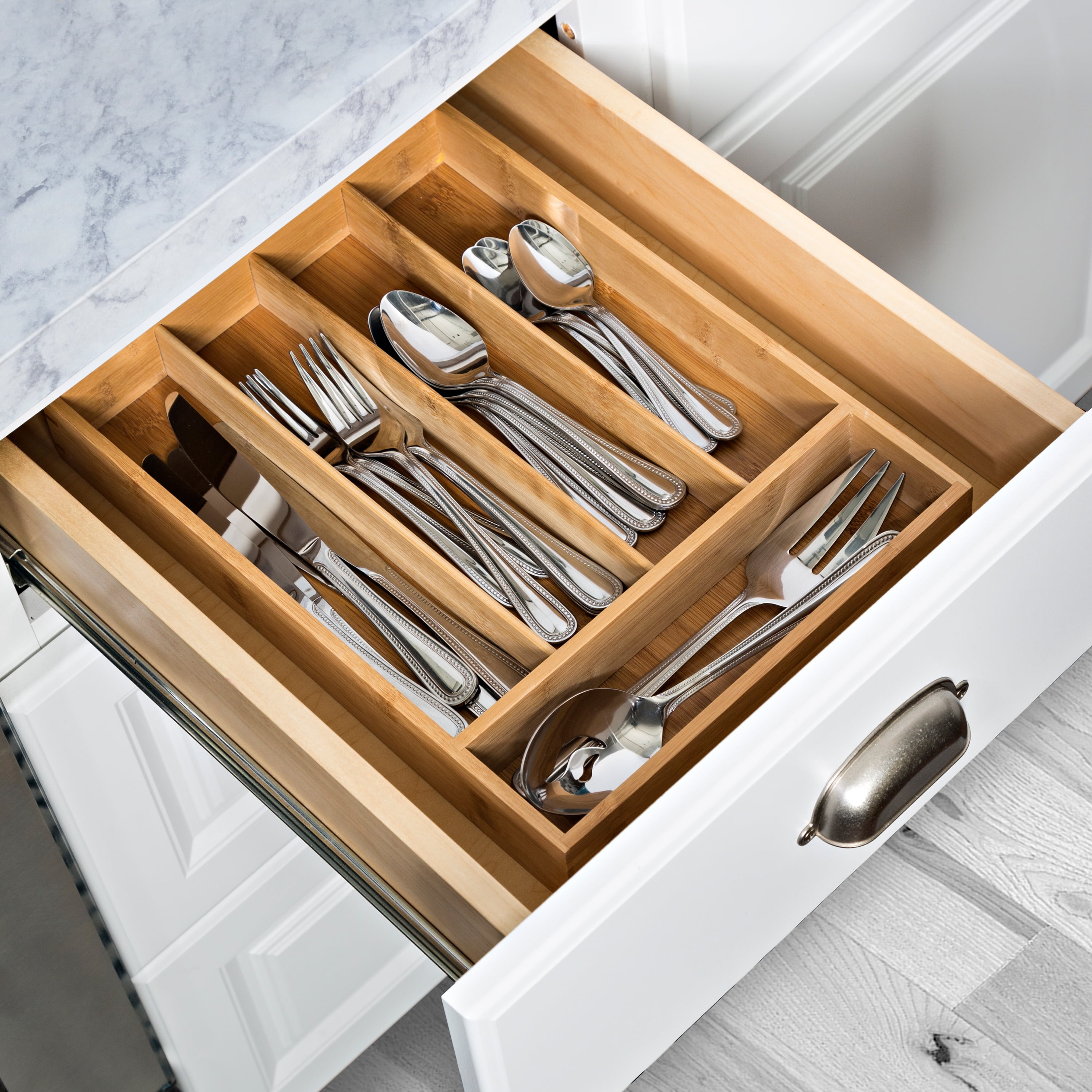 Honey-Can-Do Bamboo 5-Compartment Kitchen Drawer Organizer - Walmart.com