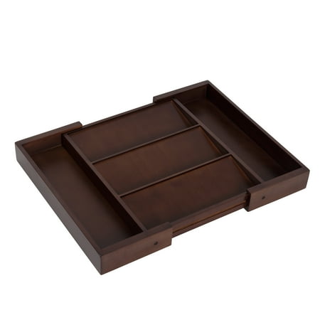 Honey-Can-Do - Expandable Kitchen Drawer Organizer Tray - Walnut