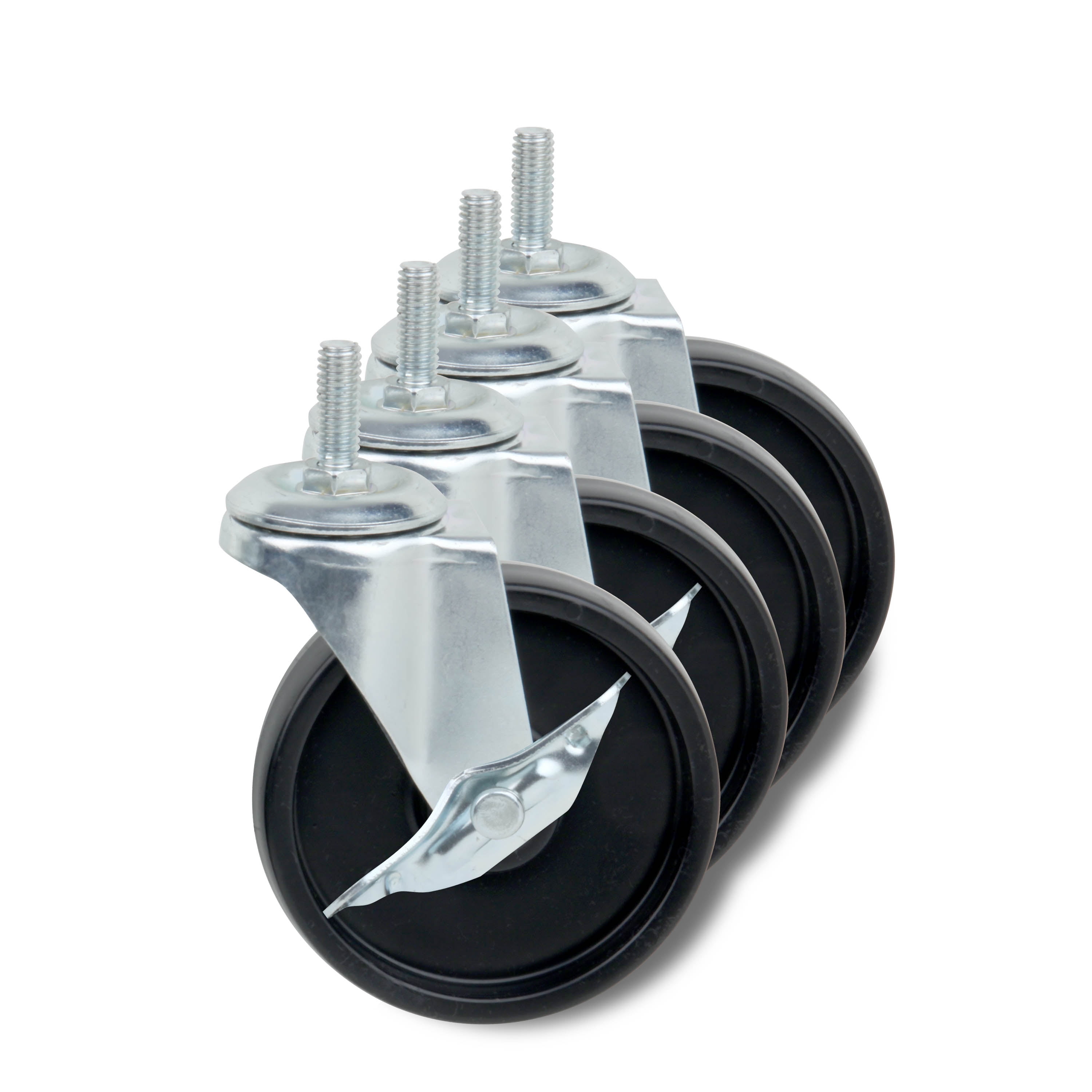 Honey-Can-Do Black/Chrome Shelving Unit Casters, 4-Pack
