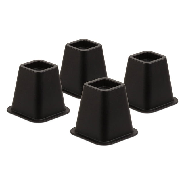Honey-Can-Do Black Plastic 6" Bed Risers, Set of 4
