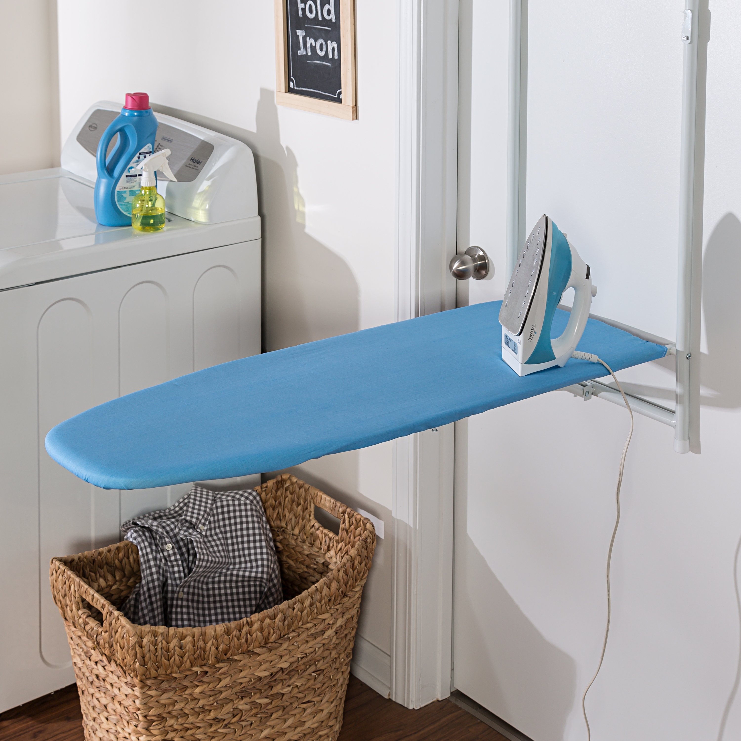 Honey-Can-Do Blue and White Hanging Over-The-Door Ironing Board - image 1 of 9