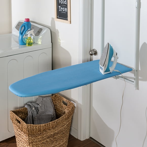 Honey-Can-Do Blue and White Hanging Over-The-Door Ironing Board