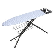 Honey-Can-Do Bronze and Blue Stripe Adjustable Folding Deluxe Ironing Board with Iron Rest