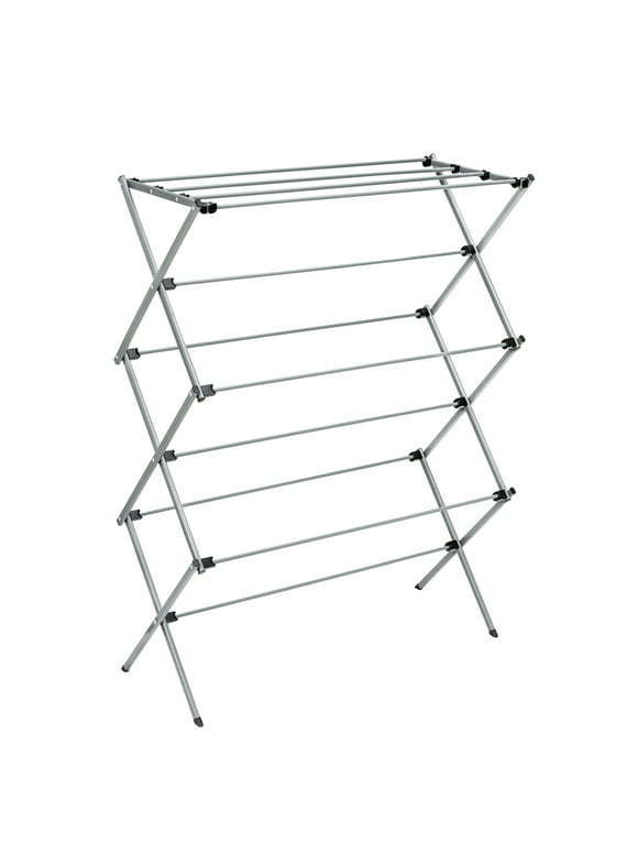 Honey-Can-Do Collapsible Steel Oversized Accordion Clothes Drying Rack, Gray