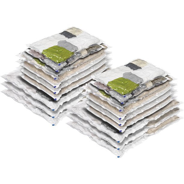 Honey Can Do Combo Vacuum Storage Bags Set, Clear (Pack of 18