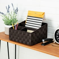Honey-Can-Do Double Woven Polypropylene Desk Organizer, Espresso