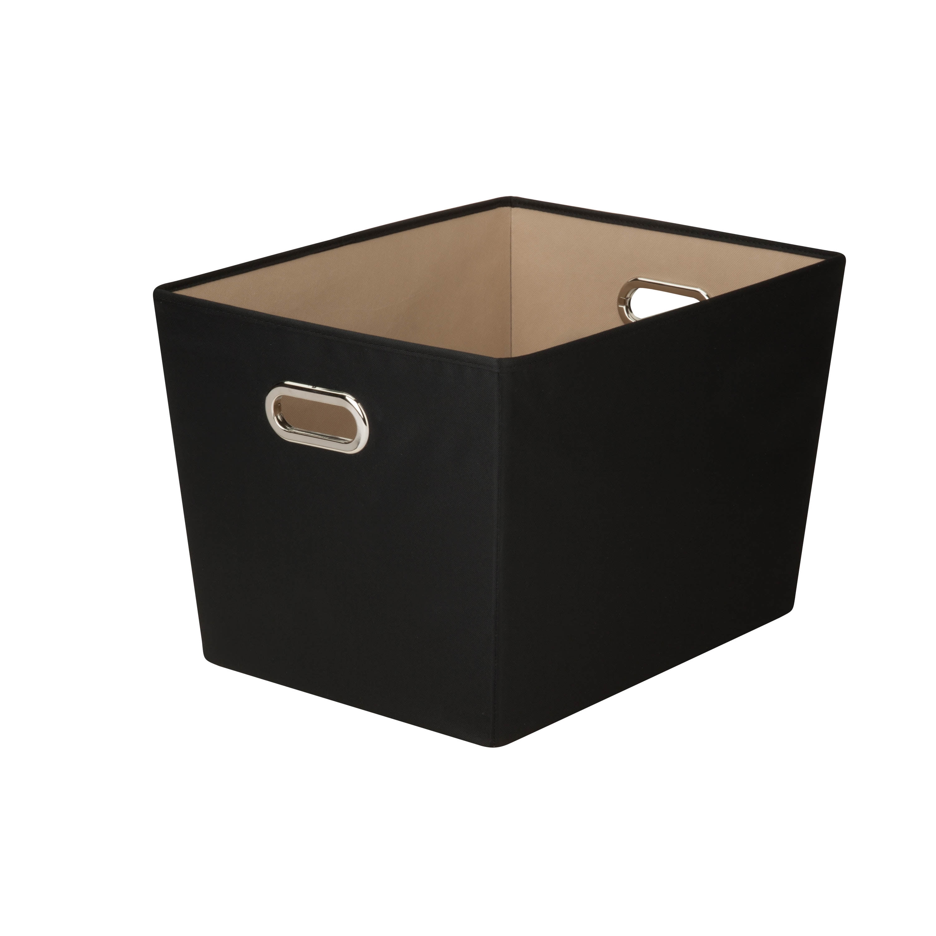 HoneyCanDo Fabric Large Storage Bin with Handles, Black