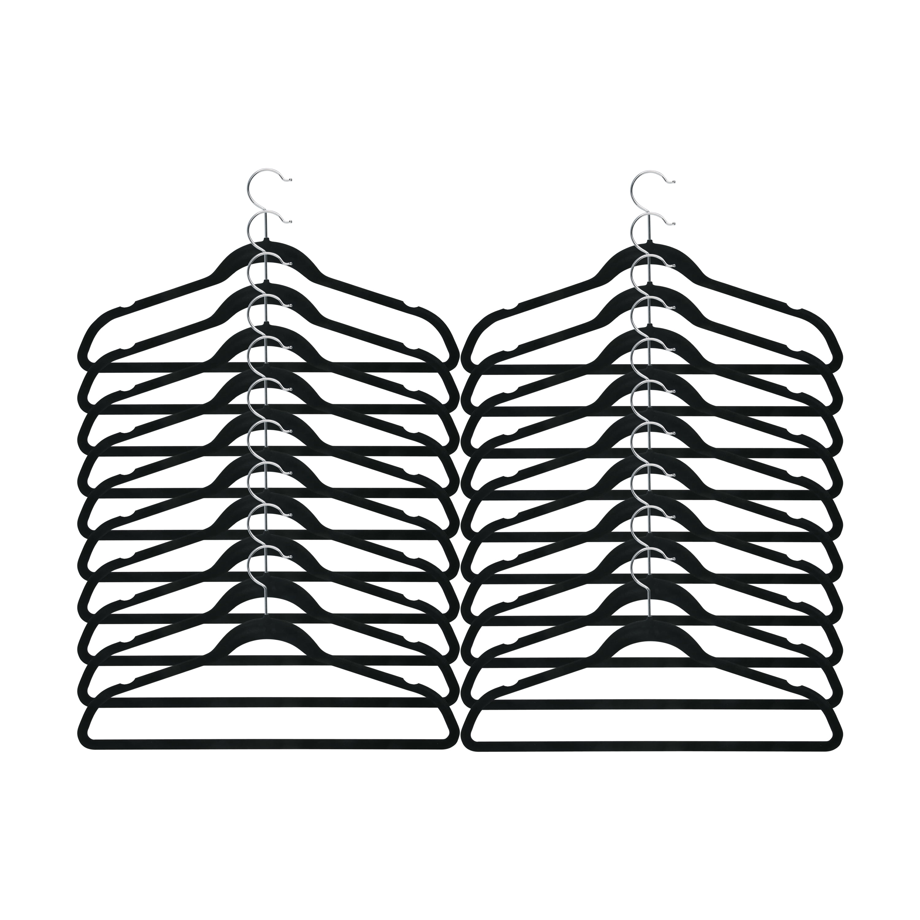 20 Pack Flocked Plastic Clothes Hangers Anti-Slip Closet Hanger 15881- –  FixtureDisplays