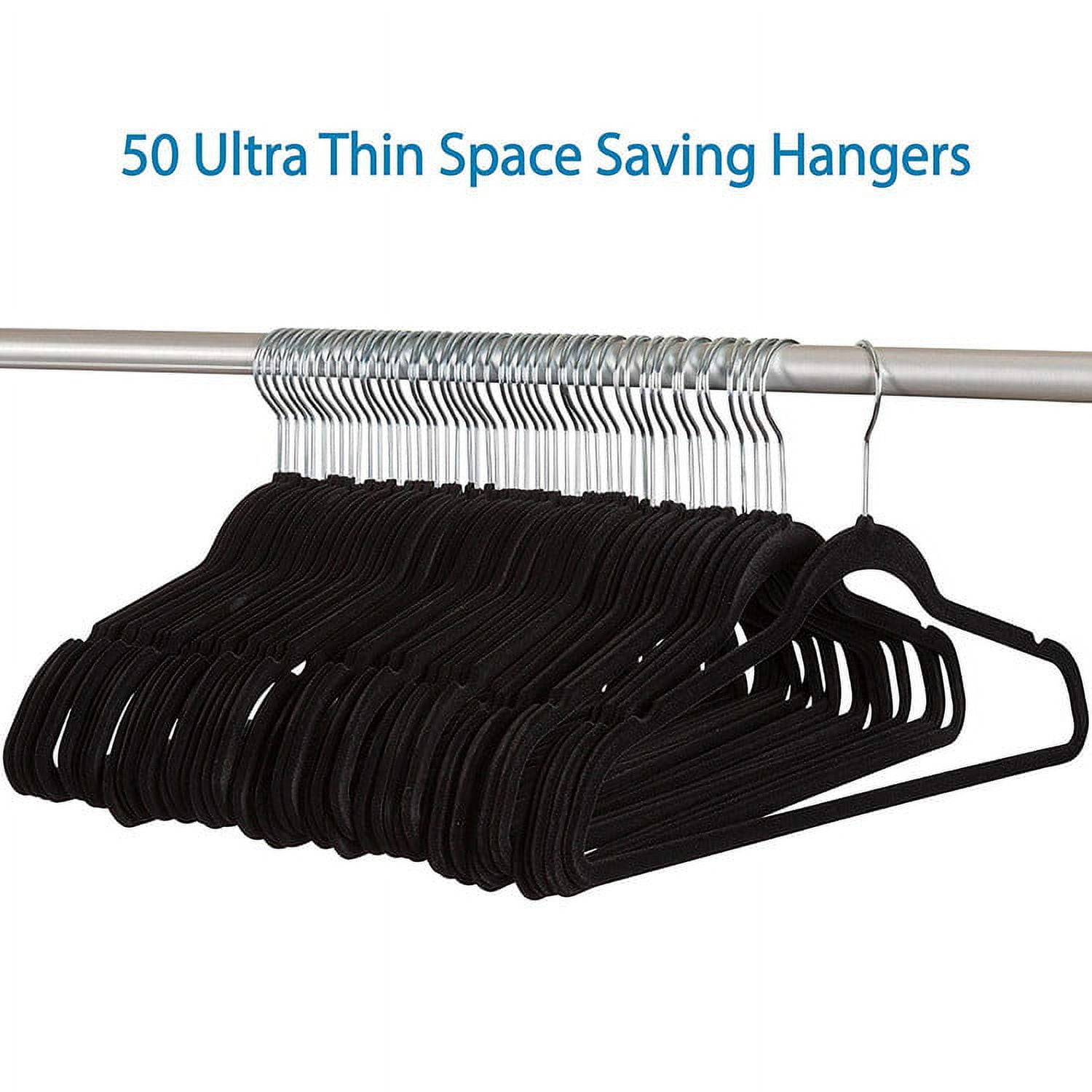 Real Living Black Velvet Hangers, 50-Pack