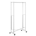 thumbnail image 1 of Honey-Can-Do Folding Single Rod Metal Rolling Clothes Rack, Chrome, 1 of 3