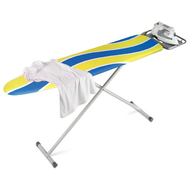 Honey Can Do Ironing Board with 2Leg Stand and Iron Rest, Blue/Yellow