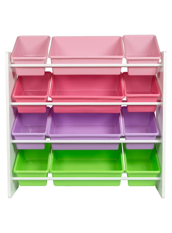 Honey Can Do Kid's Toy Organizer with 12 Storage Bins, Multicolor