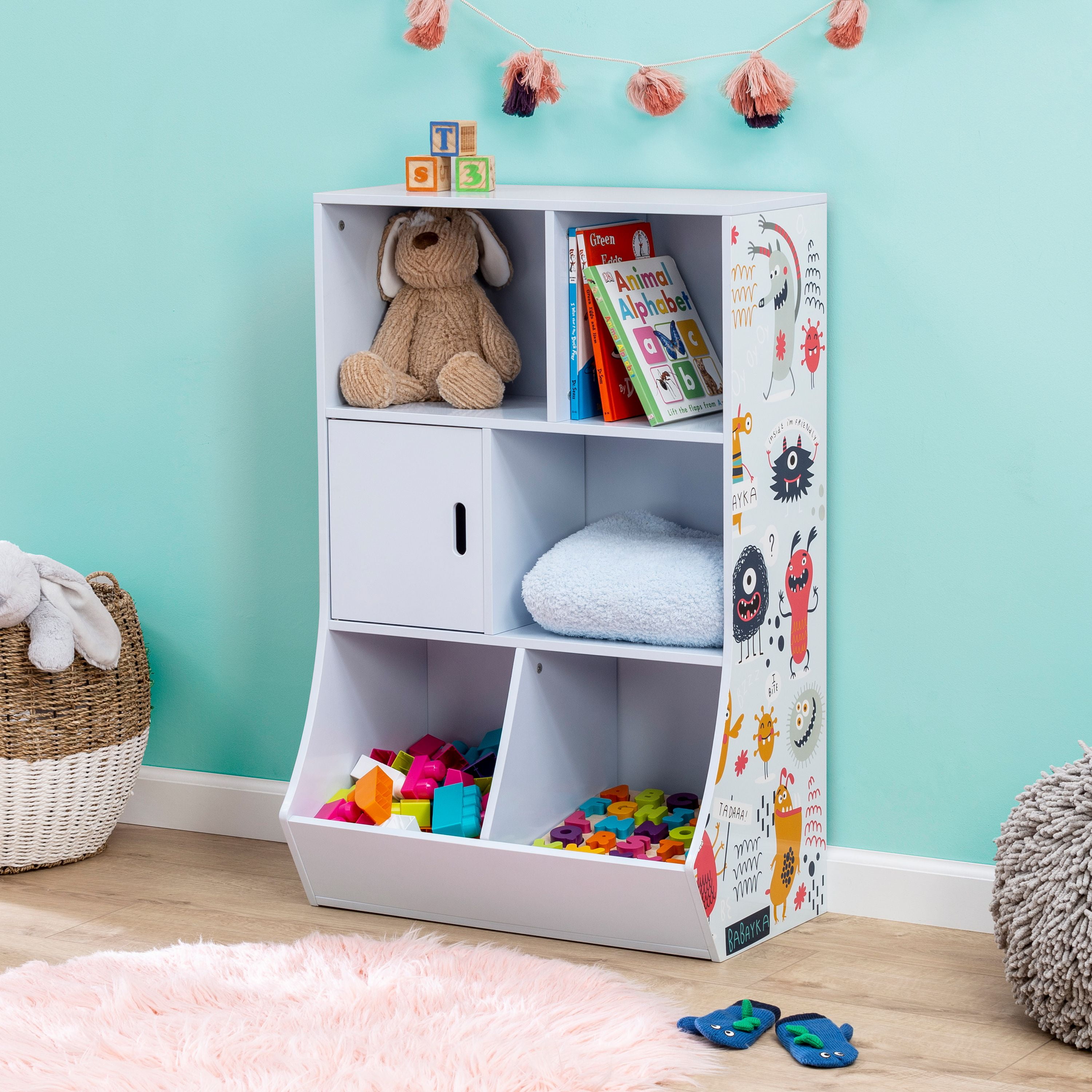 Honey Can Do Kids MDF 6 Cube Storage Shelves White Multi Color