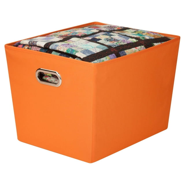 Honey Can Do Large Decorative Storage Bin with Tote Handles, Multicolor