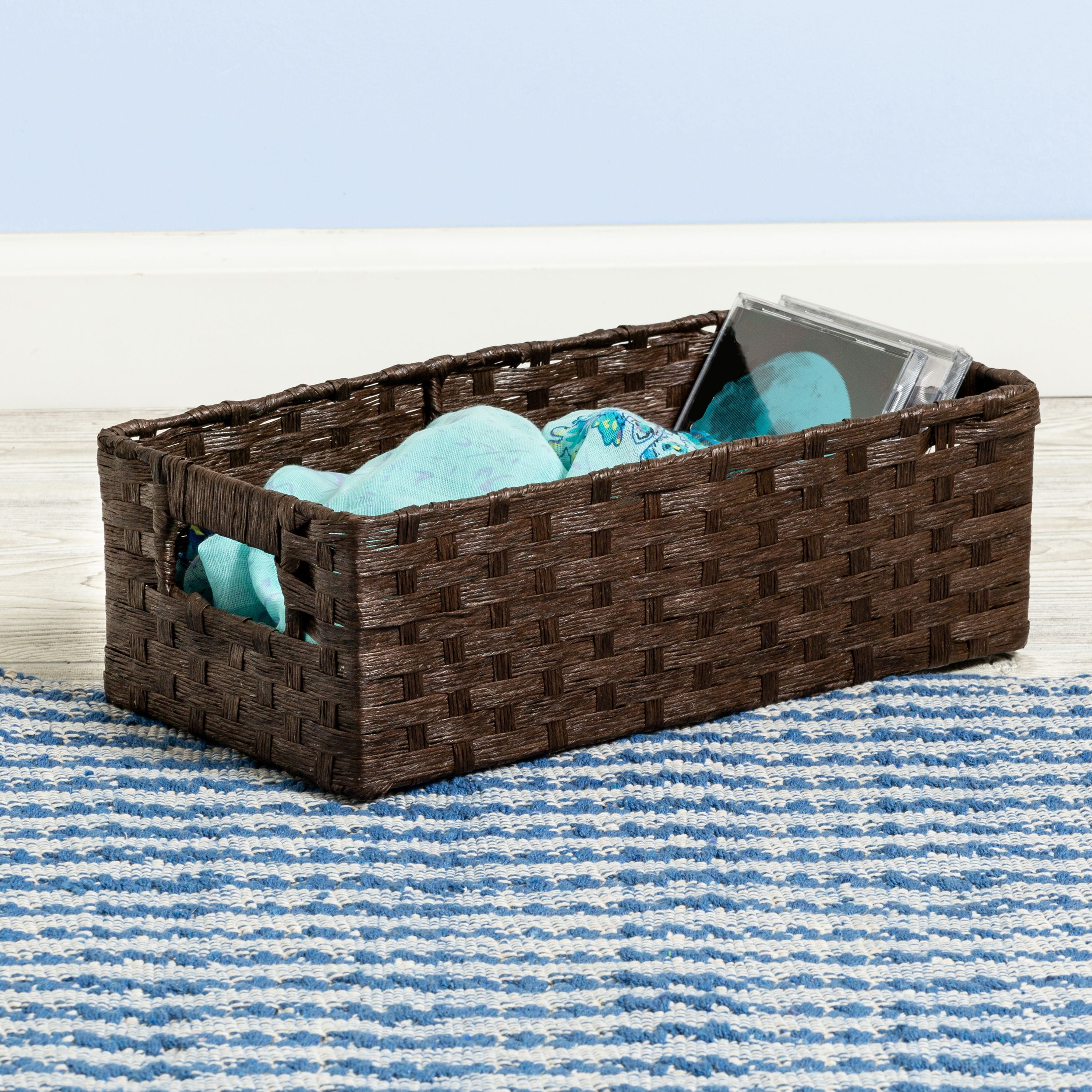 Honey Can Do 7-Piece Twisted Paper Rope Woven Bathroom Storage Basket Set, Gray