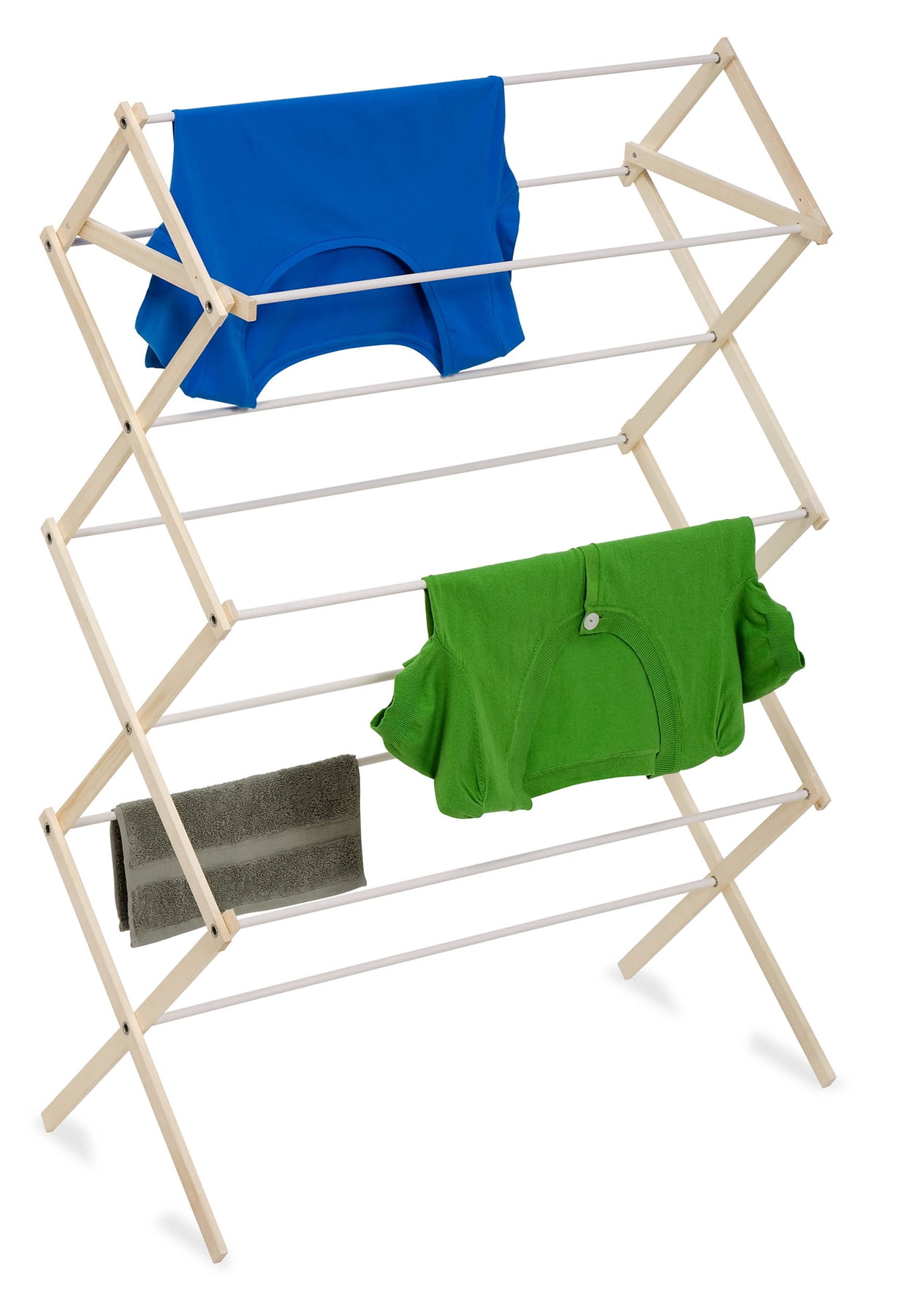 Honey Can Do Medium Folding Wood Accordion Drying Rack, Natural ...