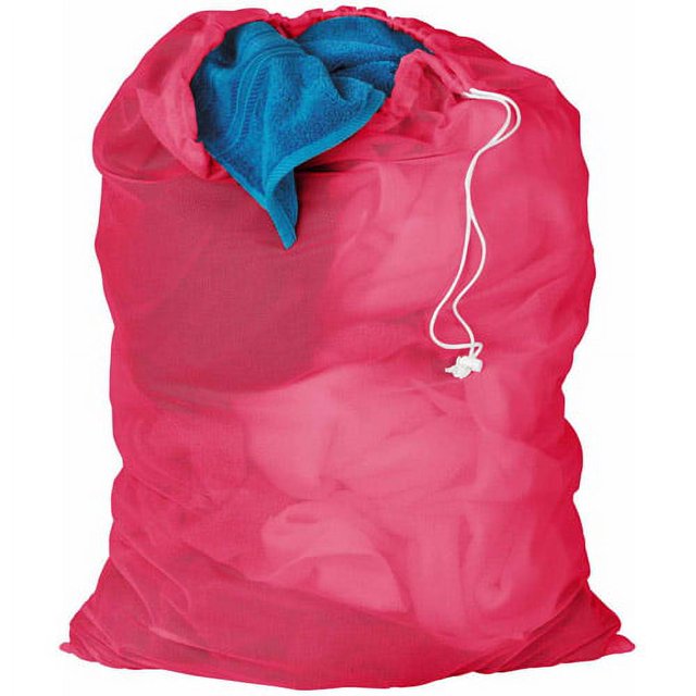 Honey Can Do Mesh Laundry Bag with Drawstring, Multicolor (Pack of 2